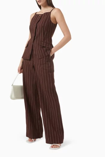 Edie Striped Top in Viscose Blend