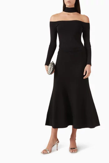 تنورة أتوود بحافة واسعة صوف