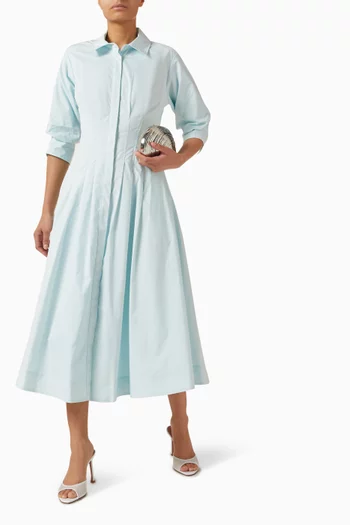 Jazz Pintuck Dress in Cotton Poplin