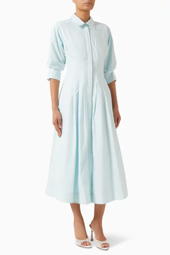 Jazz Pintuck Dress in Cotton Poplin