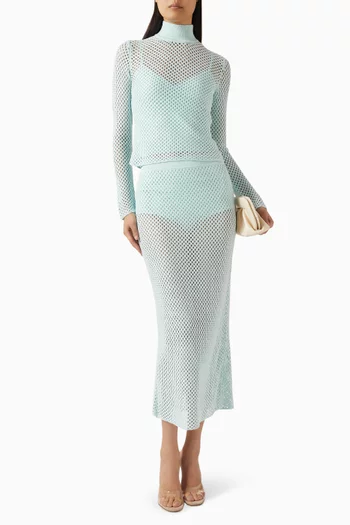 بلوزة بيكسلي نسيج شبكي شفاف