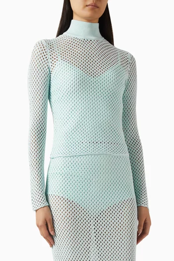 بلوزة بيكسلي نسيج شبكي شفاف