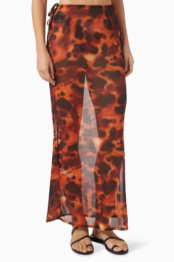 Delina Maxi Skirt in Mesh