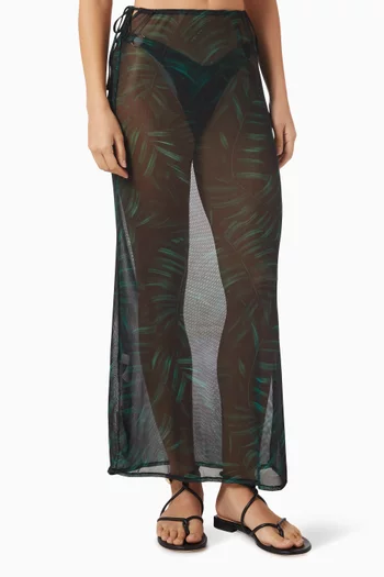 Delina Maxi Skirt in Mesh