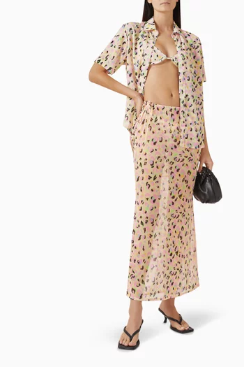 Delina Maxi Skirt in Mesh