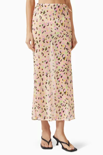 Delina Maxi Skirt in Mesh