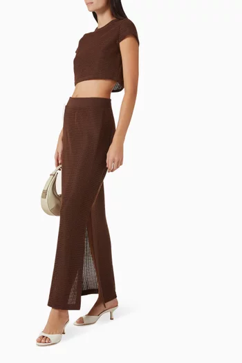 تنورة نيكي متوسطة الطول مزيج فيسكوز