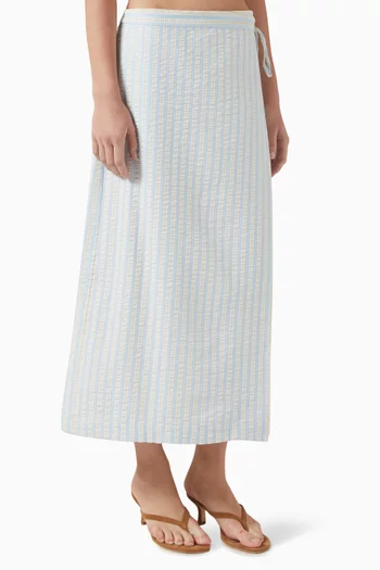 Monty Wrap Midi Skirt in Cotton Blend
