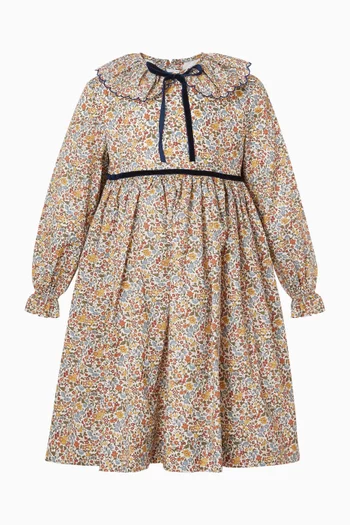 Marianne Floral Velvet Bow Dress