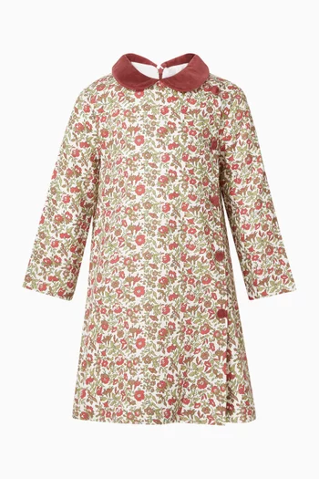 Daphne Floral Velvet Collar Dress