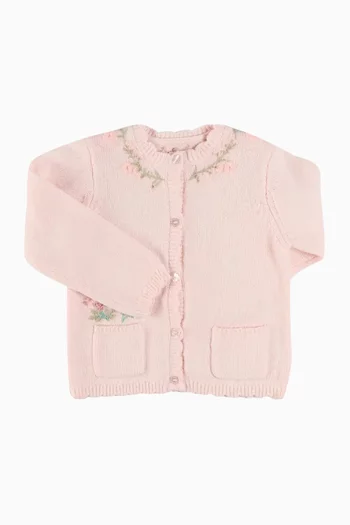 كارديغان بتطريزات زهور برية