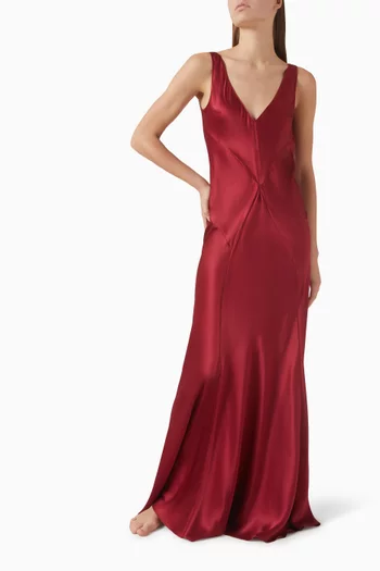 فستان بالوما طويل حرير وستان