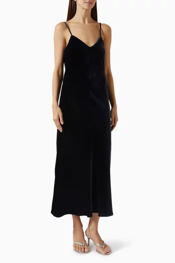 فستان غاربو بتصميم سهل الارتداء مخمل