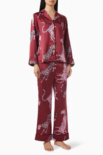 Lila Pyjama Set in Silk Satin
