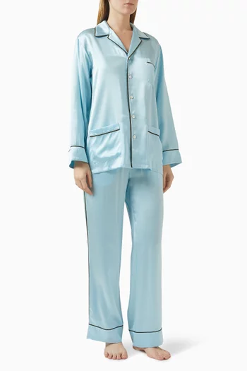 Yves Azure Pyjama Set in Silk