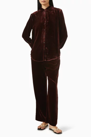 قميص لندن مخمل وفيسكوز