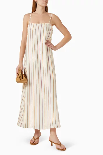 Striped Strappy Maxi Dress