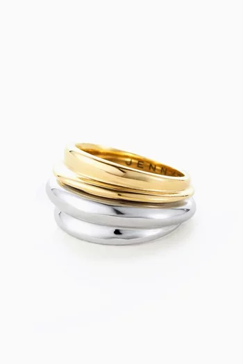 Lennon Two-tone Ring Set in 14kt Plated Brass