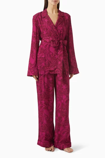 Pamela Belted Smoking Suit Set