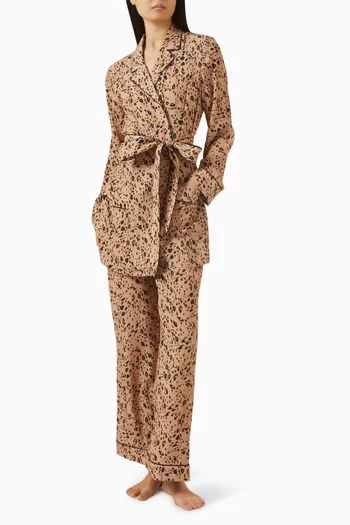 Pamela Belted Smoking Suit Set