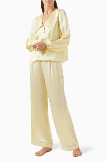 Frenchie Pyjama Set in Silk-satin