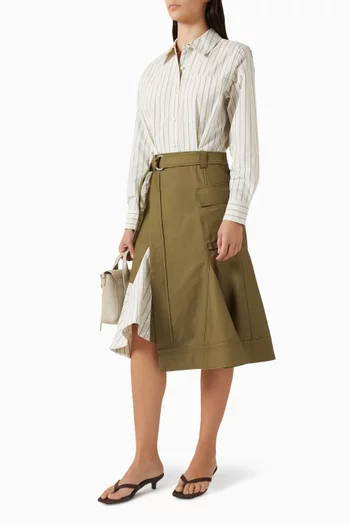 فستان بنمط قميص قطن بوبلين