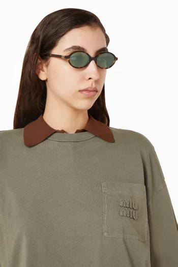 Oval Sunglasses in Acetate