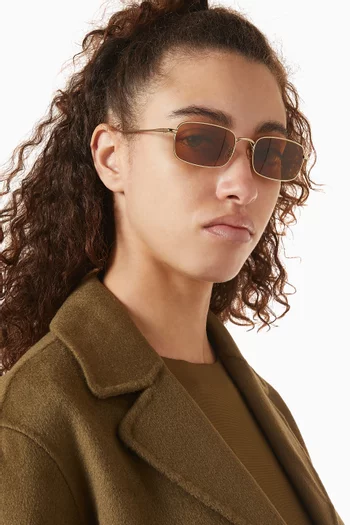 نظارة شمسية تي كيه-14 بإطار مستطيل تيتانيوم