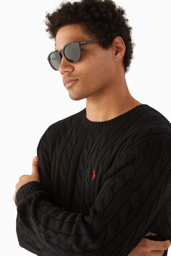 Round Sunglasses in Acetate