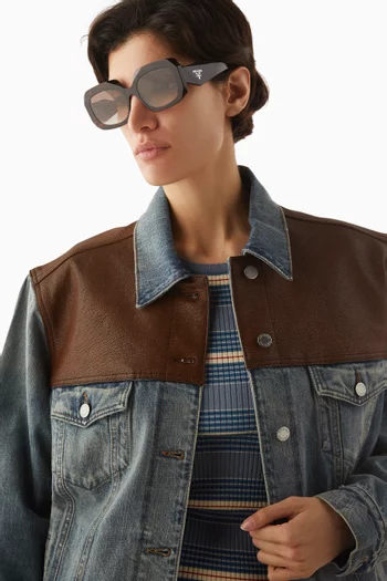 نظارة شمسية بإطار مربع أسيتات