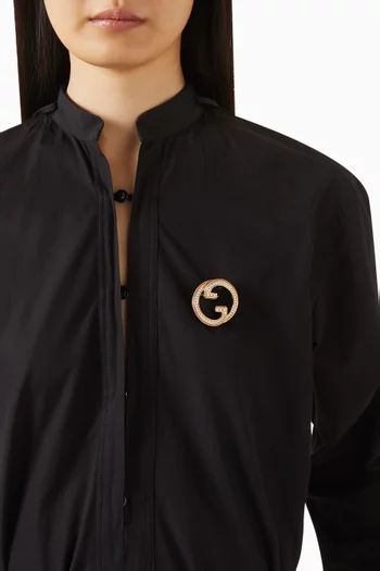 Blondie Crystal Brooch in Brass