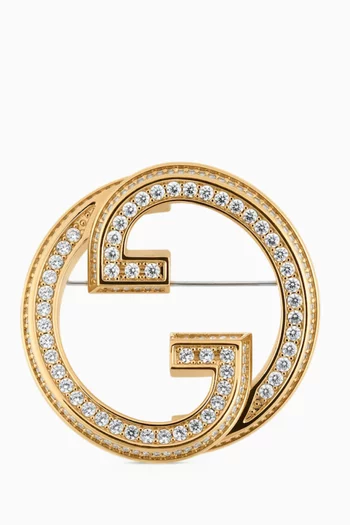 GG Crystal Brooch in Brass