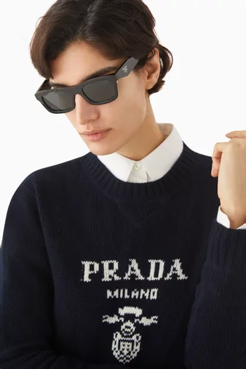 Rectangular Sunglasses in Acetate