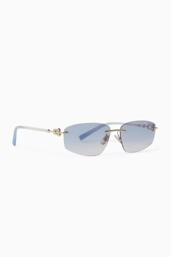 Irregular Sunglasses in Gold-tone Metal