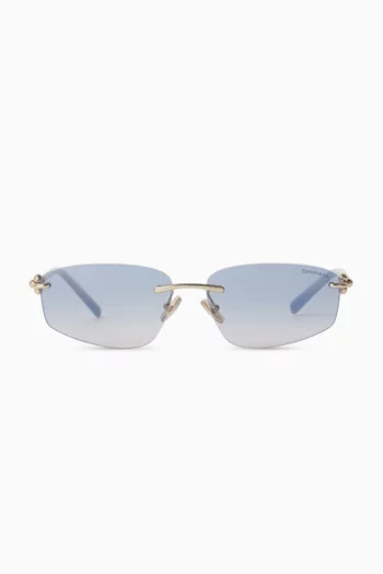 Irregular Sunglasses in Gold-tone Metal