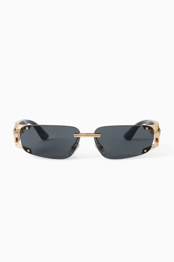 Medusa Rectangular Sunglasses in Acetate