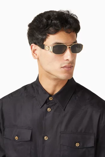 Irregular Aviator Sunglasses in Metal