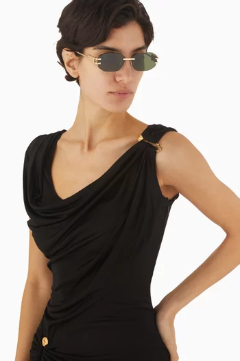 نظارة شمسية بإطار غير منتظم معدن