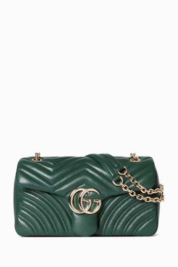 حقيبة كتف مارمونت متوسطة بشعار حرفي GG جلد ماعز