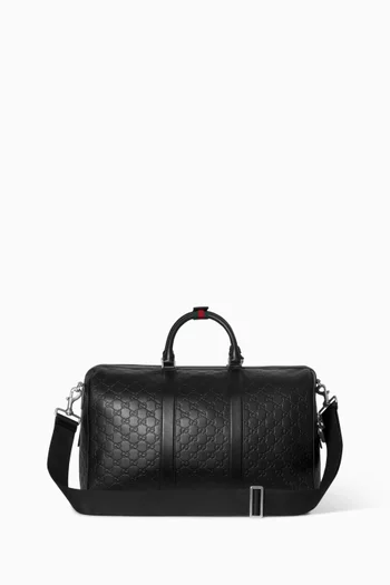 Medium GG Emblem Duffle Bag in Leather