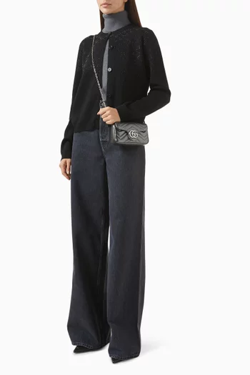 حقيبة كتف مارمونت ميني بشعار حرفي GG جلد لامع مبطن