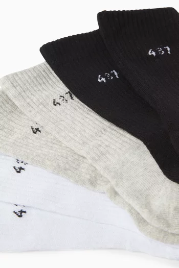 Logo Socks in Cotton-blend, Set of 3