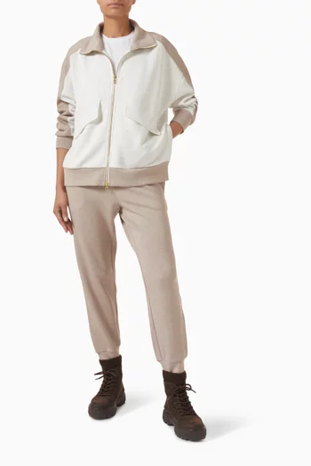 سويت شيرت غارسيا بلونين وسحّاب قماش دابل سوفت