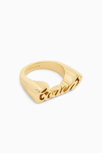Nameplate Ring in Plated Brass