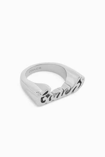 Nameplate Ring in Plated Brass
