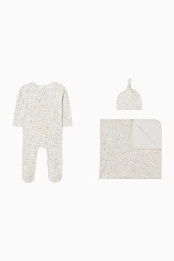 Floral Organic 3-Piece Gift Set in Organic Cotton