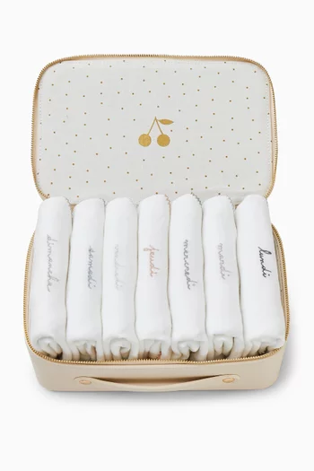 طقم لباس قطعة واحدة قطن، 7 قطع