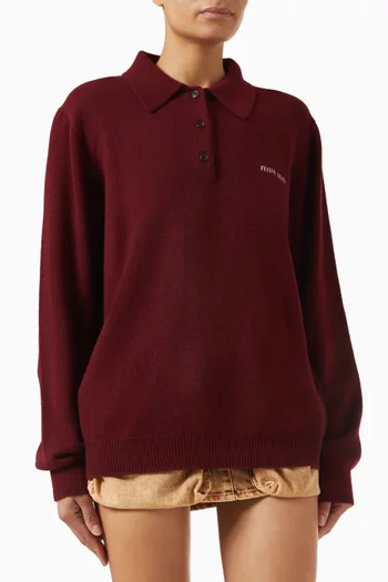 Logo Polo Sweater in Cashmere