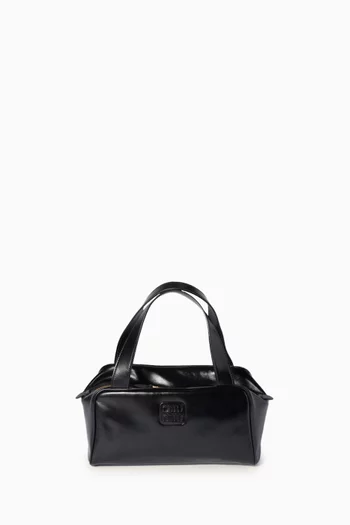 Logo Top-handle Bag in Calf Leather
