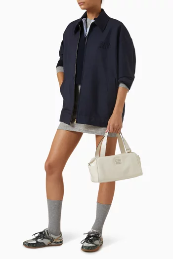 Logo Top-handle Bag in Calf Leather